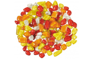 Mozaika, mäkké sklo, žltá - červená mix, 1 - 2 cm, 200 g
