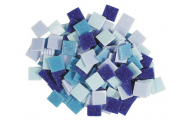 Sklenená mozaika, 10 x 10 mm, 200 g, modrá
