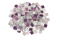 Mozaika mäkké sklo, fialová mix, 1 x 1 cm, 200 g