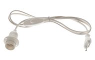 Kábel s objímkou E14, 1,5 m/CE, biely, 1 ks