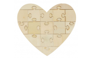Drevené puzzle srdce, 190 x 170 x 3 mm, 16 dielne