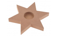Svietnik, hviezda z MDF,180 x 150 x 19 mm, prírodná, 1 ks