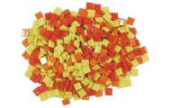 Sklenená mozaika, 10 x 10 mm, 200g, žltá/červená