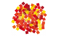 Mozaika Tiffany, 200 g, 10 x 10 mm, žltá/červená