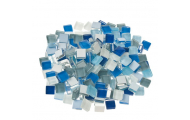 Mozaika mäkké sklo, modrá mix, 1 x 1 cm, 200 g