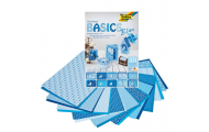 BASICS blok vzorovaného papiera, modrá, 30 ks
