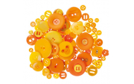 Plastové gombíky, oranžové odtiene, 100 g