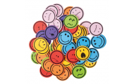 Machová guma Smileys, farebná, ø 35 mm, 60 ks