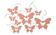 Drevené motýle, lososové, 9 ks