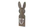 Drevený zajac s drôteným košíkom, 1 ks