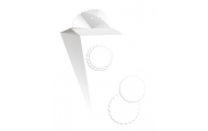 Darčeková taška kornútok, 11,5 x 25 x 11,5 cm, biela, 2 ks