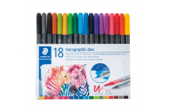 STAEDTLER® marsgraphic® obojstranné fixky, 18 ks