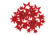 Filcové hviezdy, červené, 24 ks