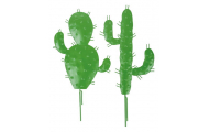 Kovový kaktus, zápich, zelený, 12 x 1,5 x 23 - 24 cm, 2 ks