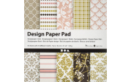 Blok vzorovaného papiera Design Paper Pad, 15,2 x 15,2 cm, ružový/zelený, 50 ks