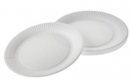 Papierový tanier, biely ø 23 cm, 50 ks