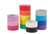 Washi Tape vzorovaná lepiaca páska, 15 mm x 5 m, farebné, 14 ks