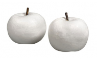Polystyrénové jablko, 7 x 7 x 6 cm, 8 x 8 x 7 cm, biele, 2 ks