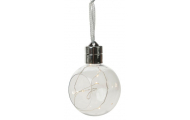 Vianočná guľa s LED, 8 cm, 1 ks