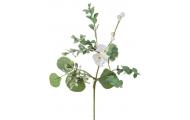 Umelý kvet, biely/zelený, 42 cm, 1 ks