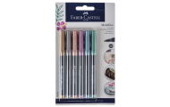 Faber-Castell popisovač, metalické farby, 6 ks