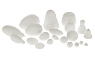Vatové formy, biele, 8 - 60 mm, 5000 ks