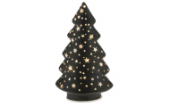 Vianočný stromček LED s hviezdičkami, čierna/zlatá, 19 cm,  1 ks