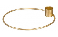 Kovový krúžok svietnik, zlatý, Ø 15 cm, 1 ks