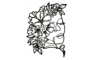 Papierová dekorácia hlava s kvetinovým vencom, čierna, 2 ks