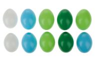 Plastové vajíčko, pastelová modrá/zelená, 45 x 60 mm, 10 ks