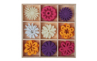 Filcové ornamentové kvety, 2,7 - 3 cm, 45 ks