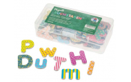Magnetické písmená, farebné, 3,2 x 4,3 cm, 100 ks