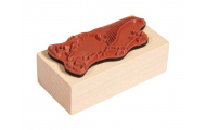 Drevená pečiatka Vianočný škriatok, 3 x 6 x 2,5 cm, 1 ks
