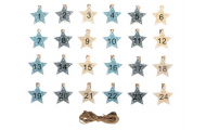 Drevené adventné číslice na štipci, 4,2 x 4 cm, 25 ks
