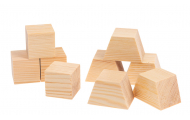 Drevené kocky a lichobežníky, 9 ks
