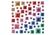 Ozdobné kamienky, štvorcové, 67 ks