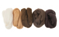 Merino vlna, 10 g, 5 farieb, hnedé odtiene