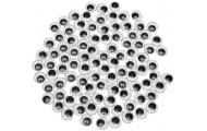 Pohyblivé očká, okrúhle, 6 mm, 100 ks, samolepiace