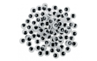 Pohyblivé očká, okrúhle, 10 mm, 100 ks, samolepiace